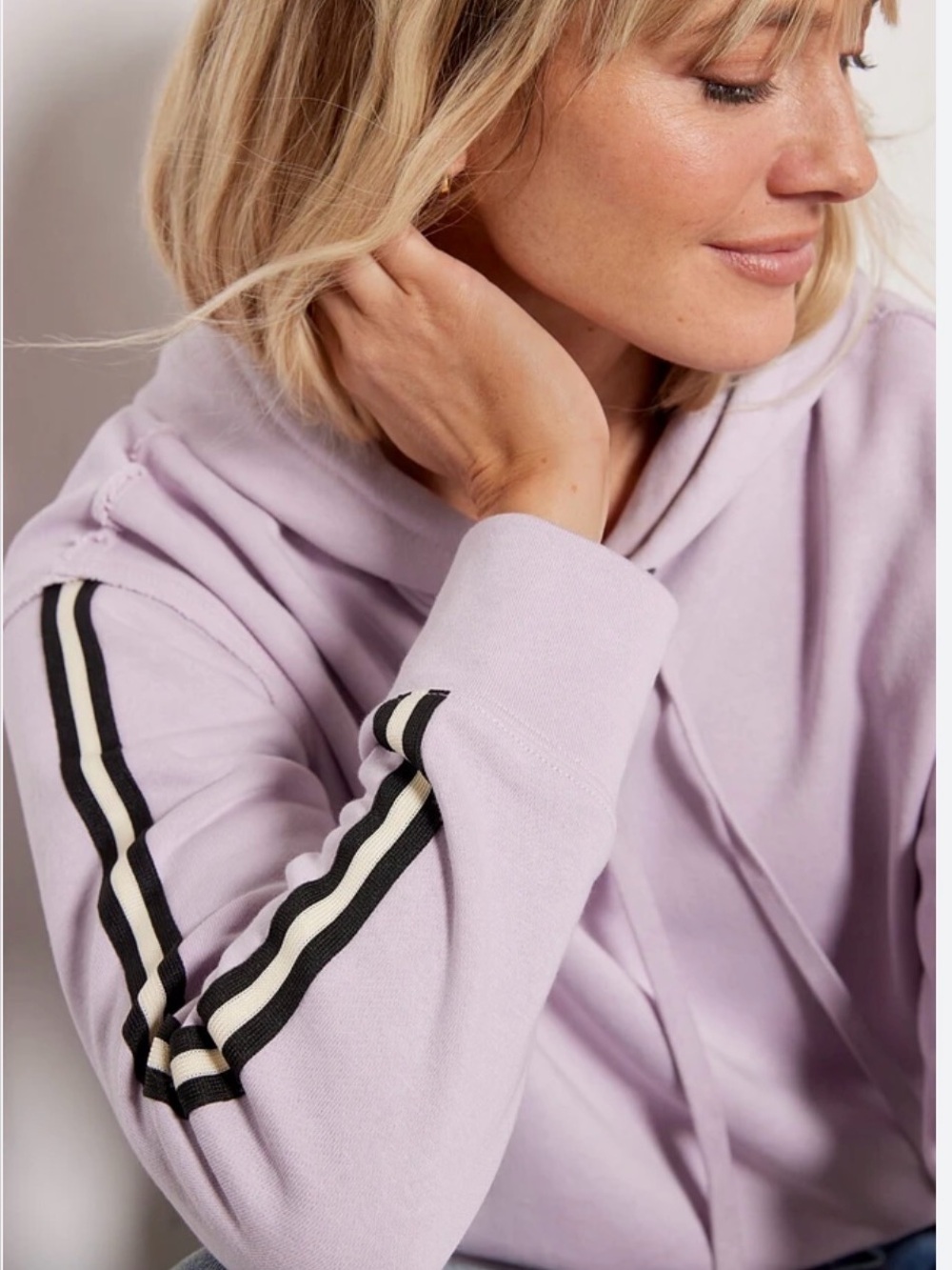 Evereve Kerry Tape Trim hoodie